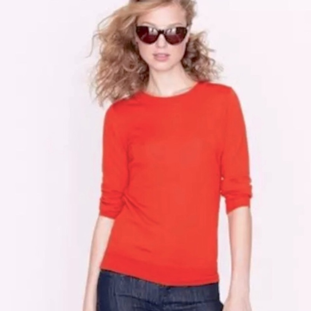 J. Crew persimmon 100% merino wool sweater